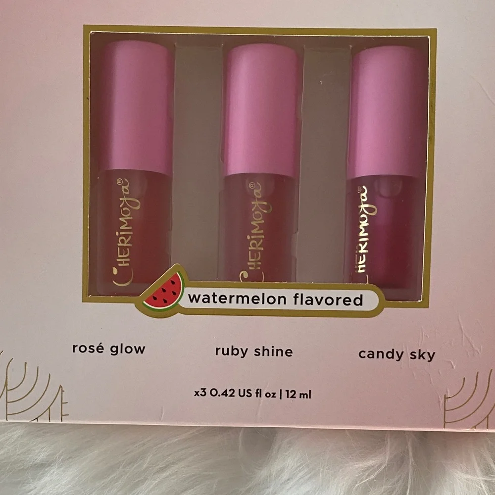Cherimoya Lip Oil Trio —ultra moisturizing hyaluronic acid Gloss Set